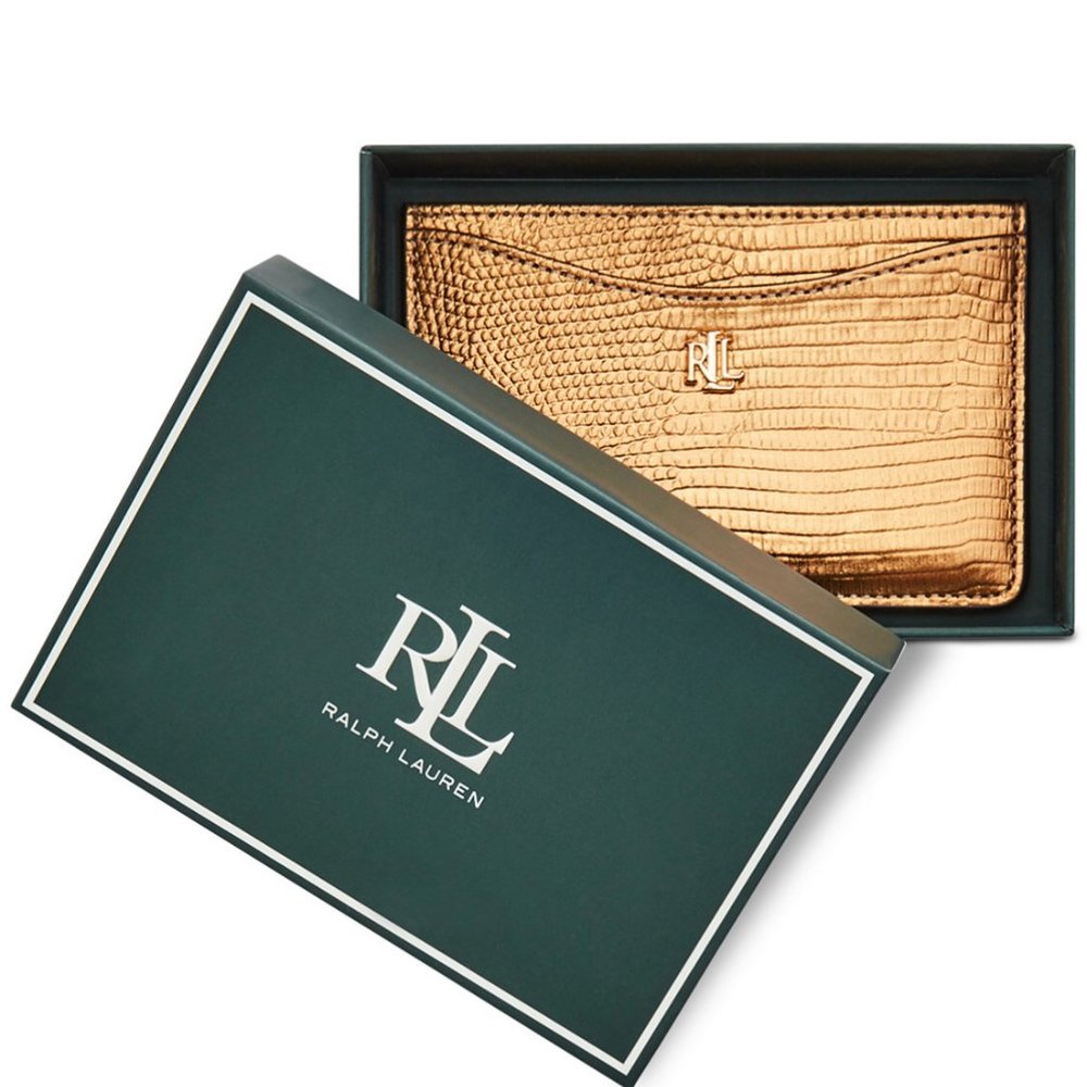 Ralph Lauren Lizard Embossed Leather Card Case